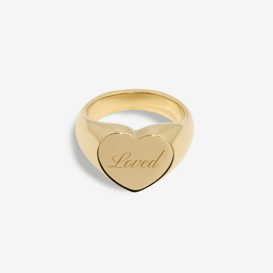 Engravable Heart Signet Ring
