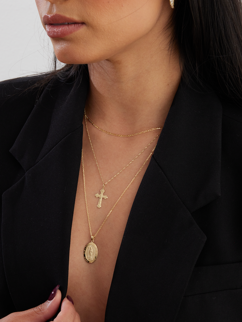 14k Solid Gold Crucifix Necklace