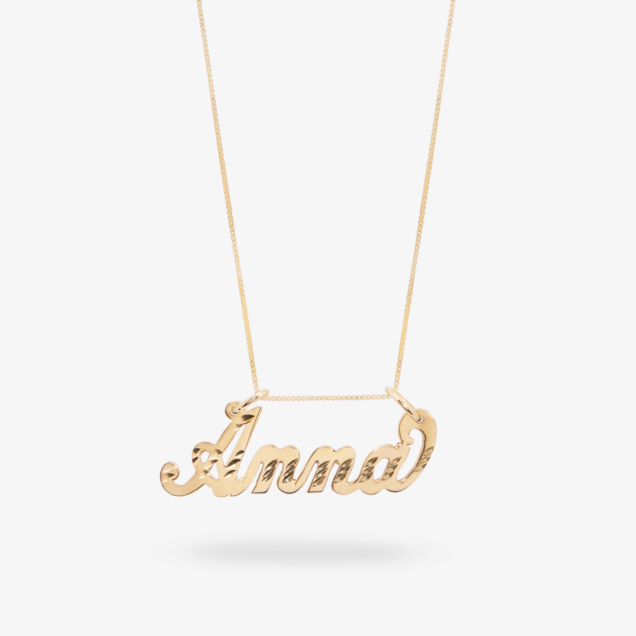14k Solid Gold Custom Nameplate Necklace – STACKED LA