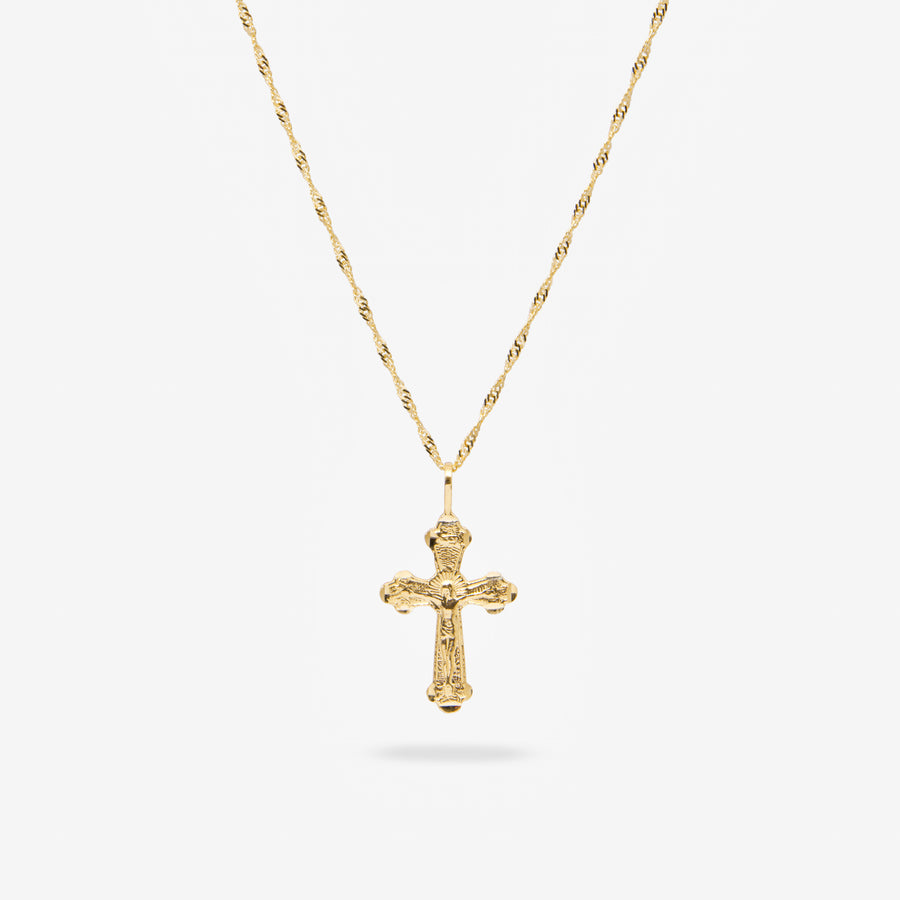 14k Solid Gold Crucifix Necklace