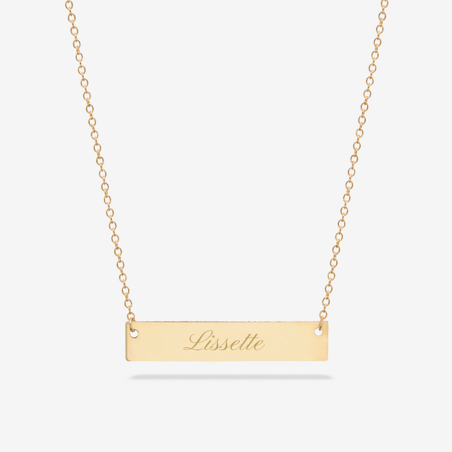 Engravable Rectangular Bar Necklace