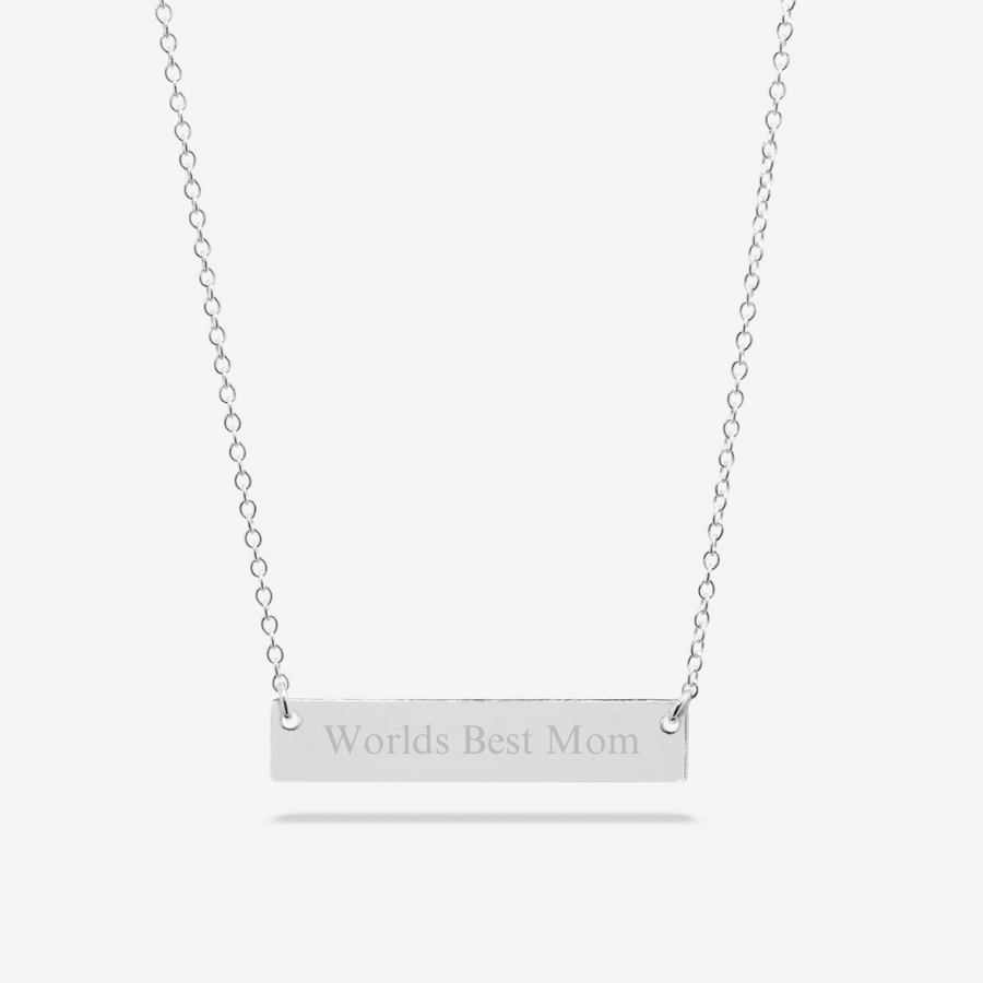 Engravable Rectangular Bar Necklace