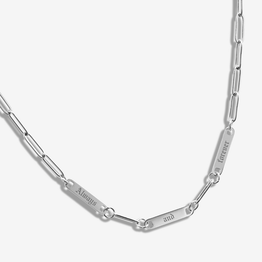 Triple Engravable Paperclip Necklace