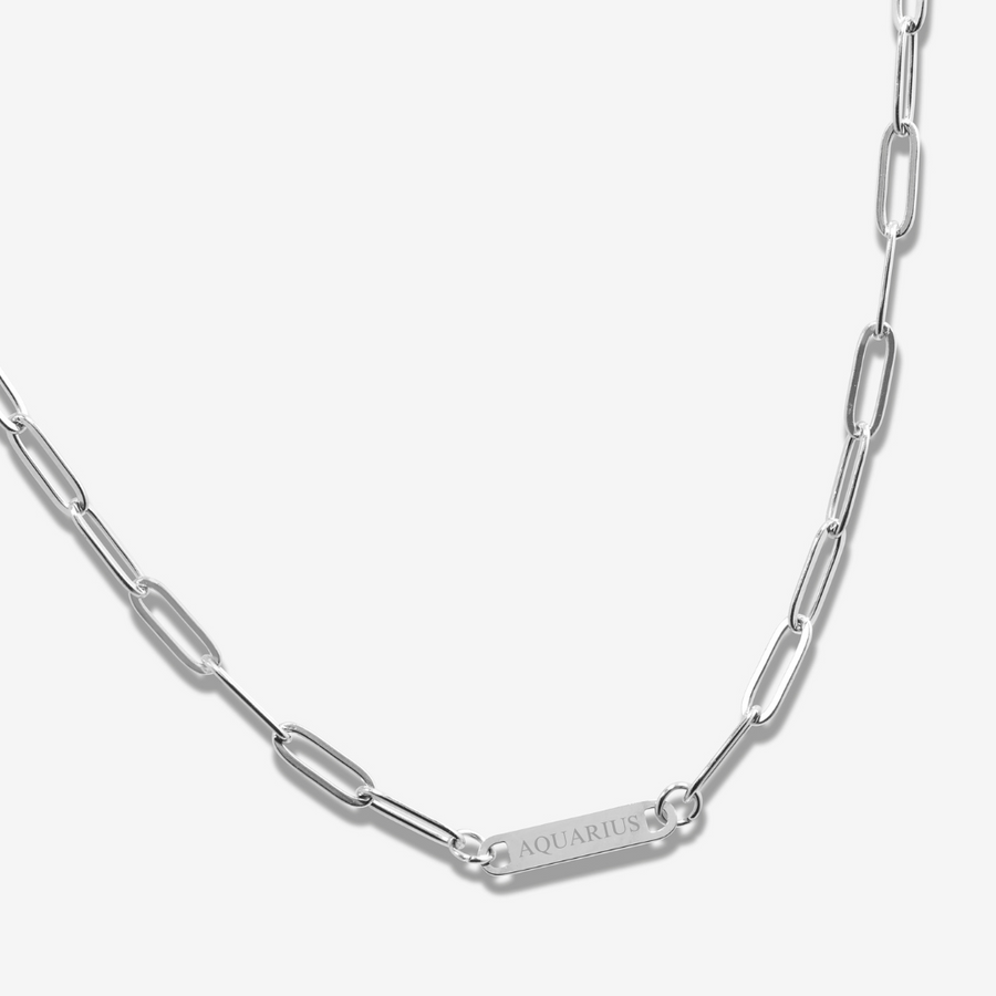 Single Engraved Paperclip Necklace