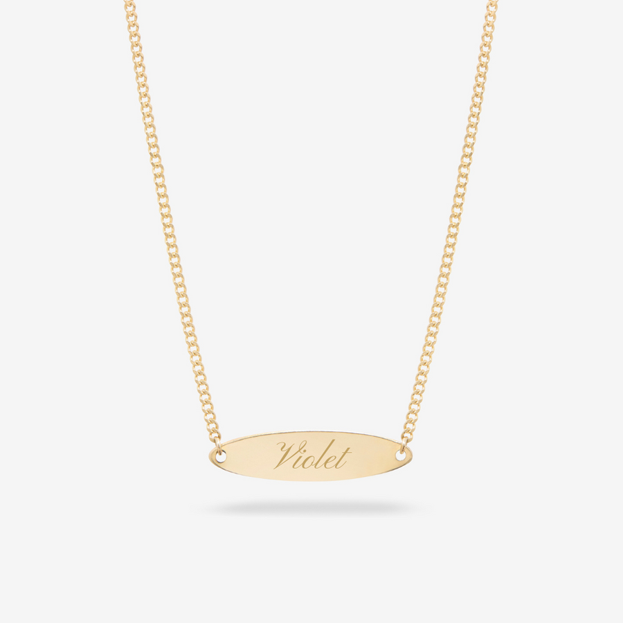 Engravable Oval Bar necklace