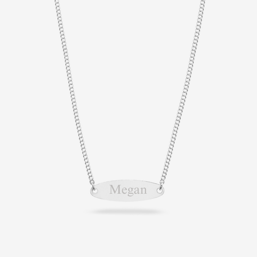 Engravable Oval Bar necklace