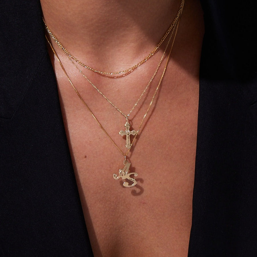 14k Solid Gold Custom Double Initial Necklace