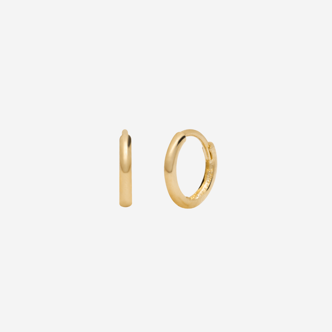 14k Solid Gold Medium Basic Huggies