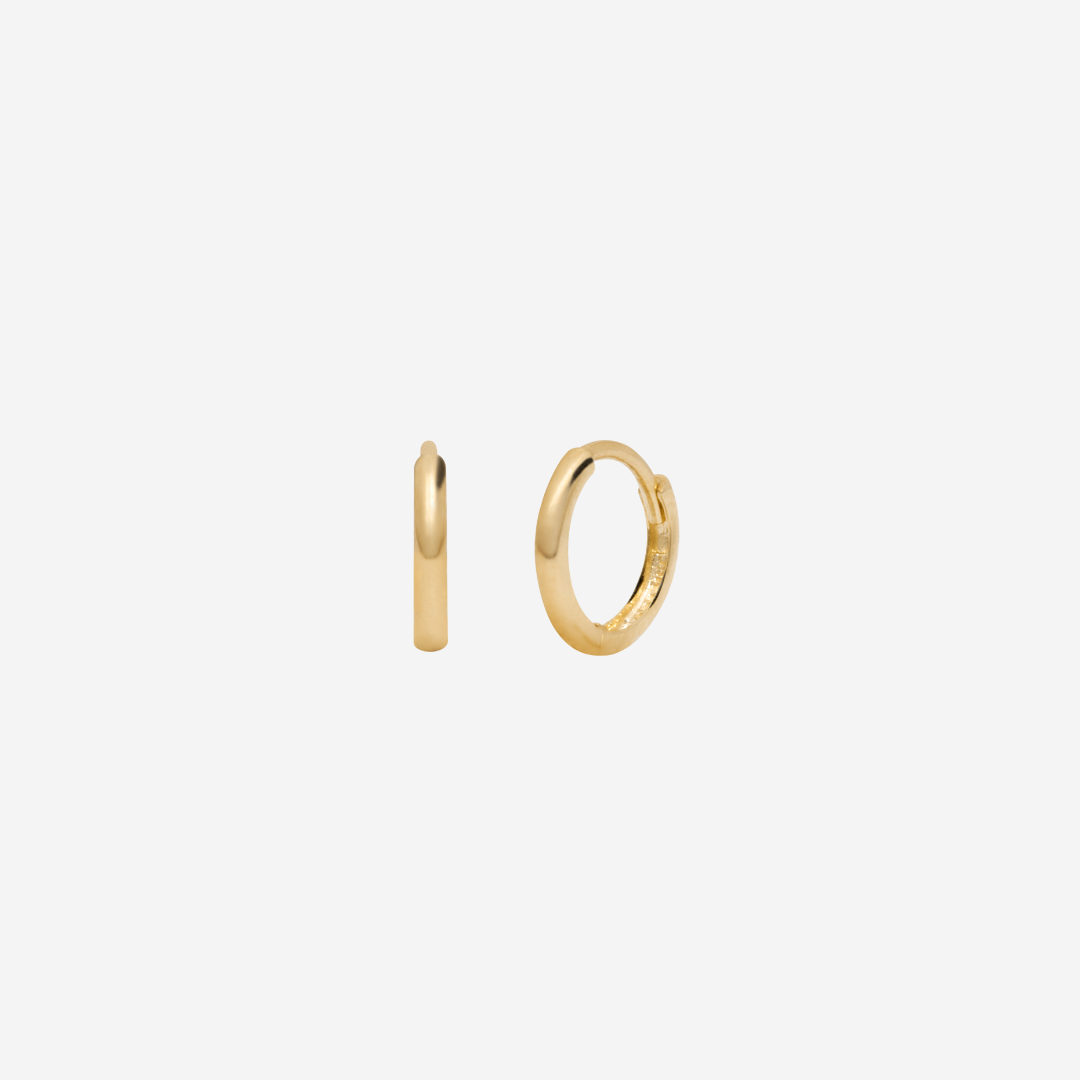 14k Solid Gold Mini Basic Huggies