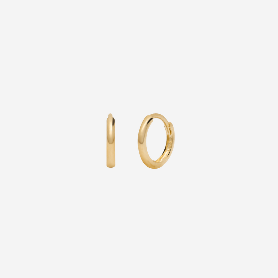 14k Solid Gold Mini Basic Huggies