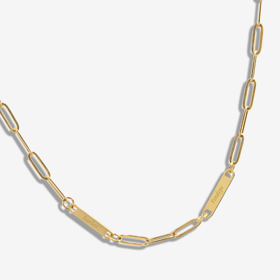 Double Engravable Paperclip Necklace