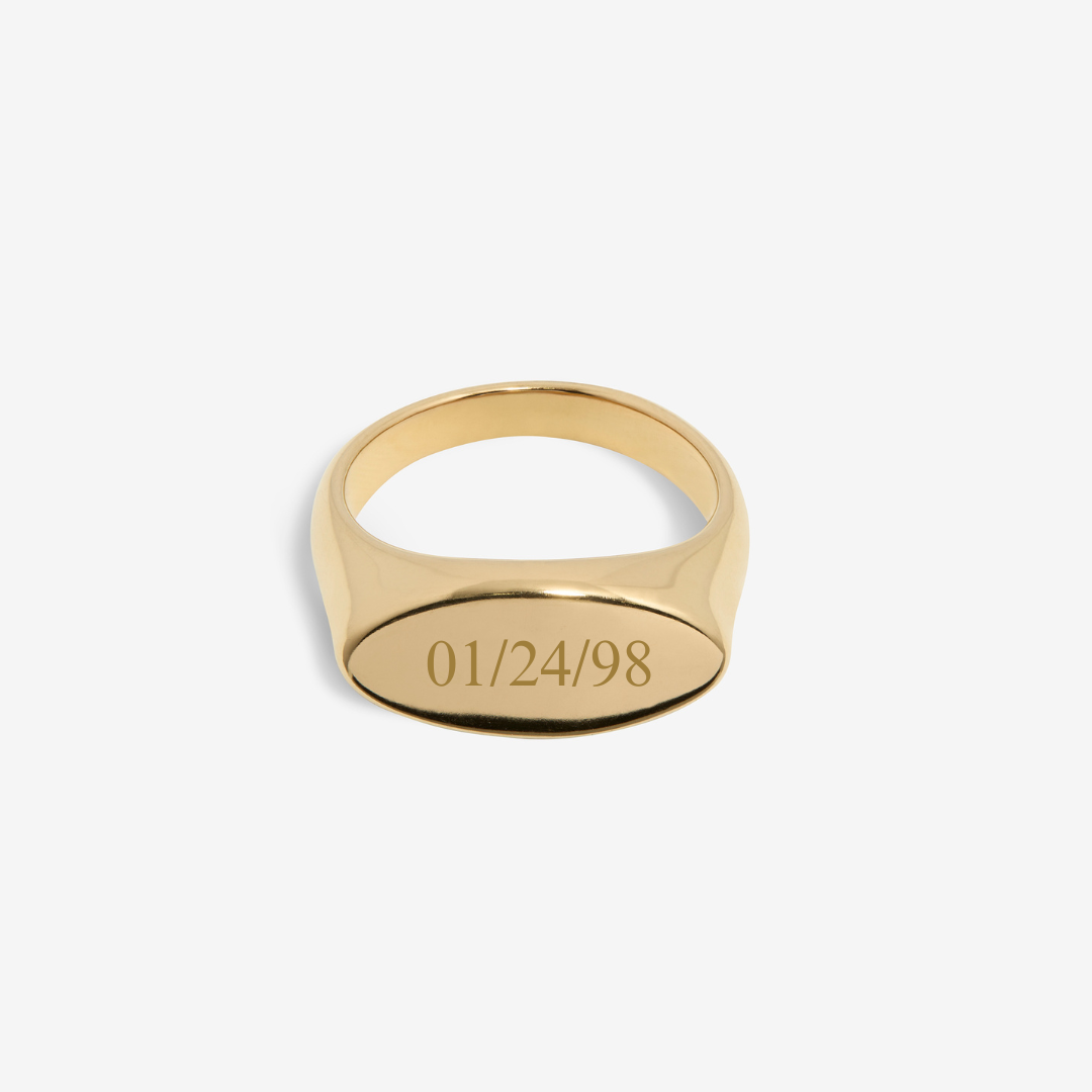 Engravable Oval Signet Ring