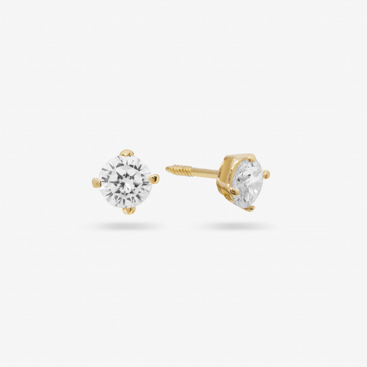 14k Solid Gold Classic Stud Earrings