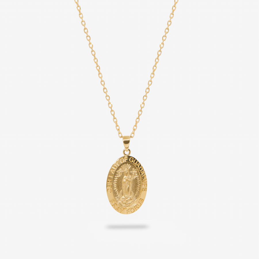 14k Solid Gold Our Lady Necklace