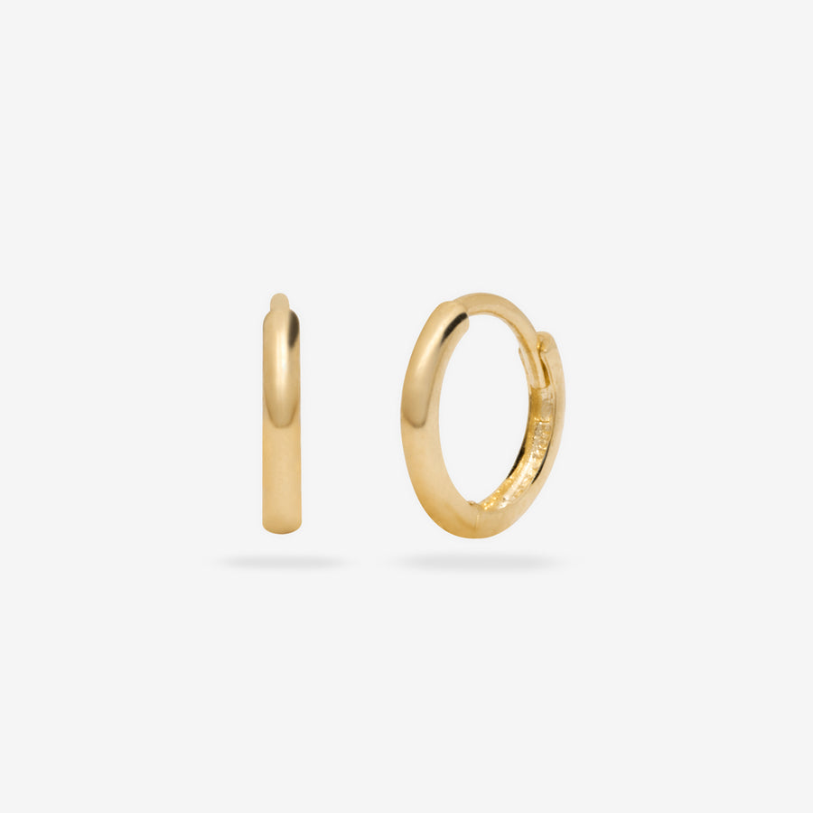14k Solid Gold Large Basic Huggies