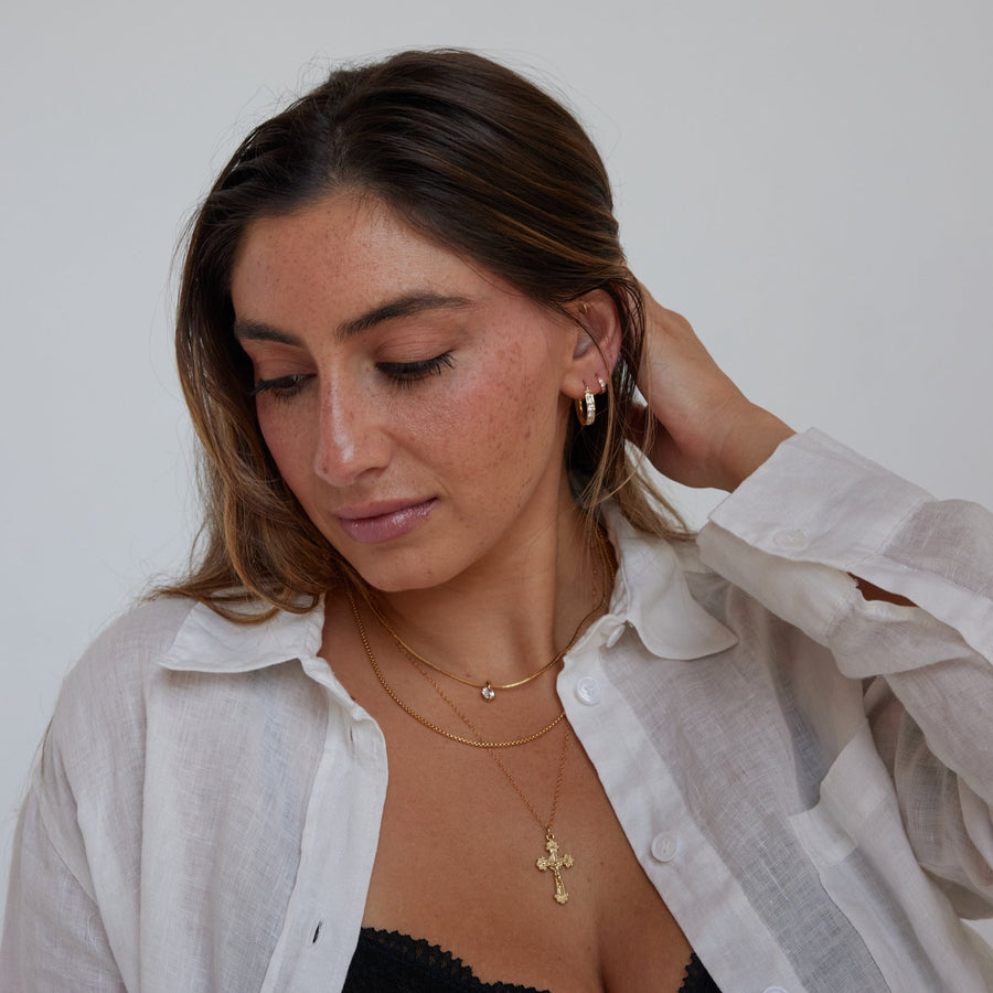 14k Solid Gold Stella Hoops