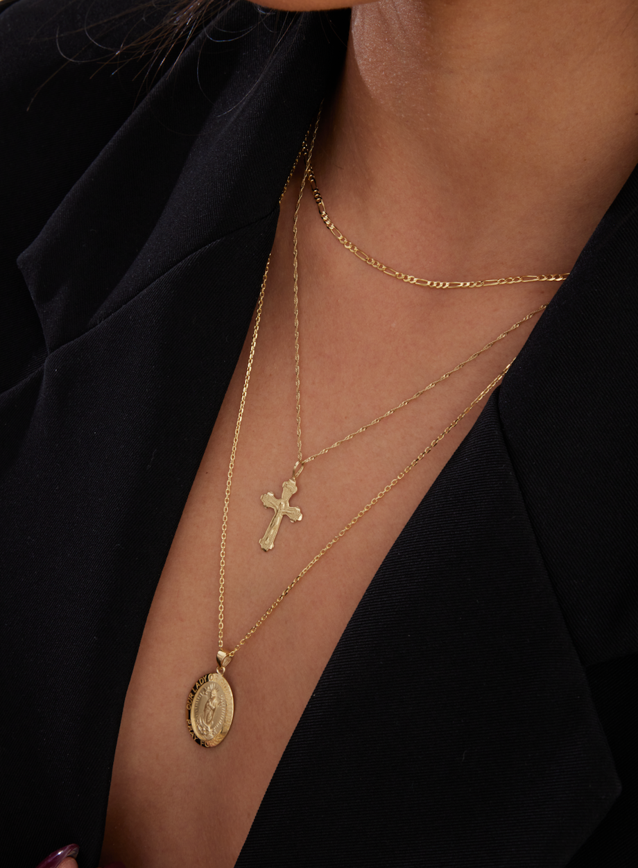 14k Solid Gold Crucifix Necklace