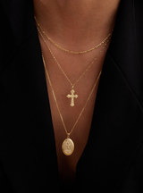14k Solid Gold Our Lady Necklace
