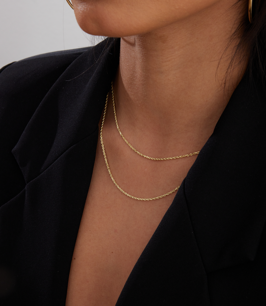 14k Solid Gold Rope Chain
