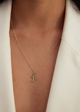 14k Solid Gold Cursive Initial Necklace