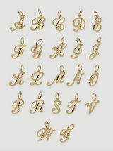 14k Solid Gold Cursive Initial Necklace