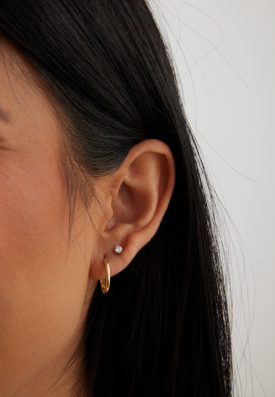 14k Solid Gold Classic Stud Earrings