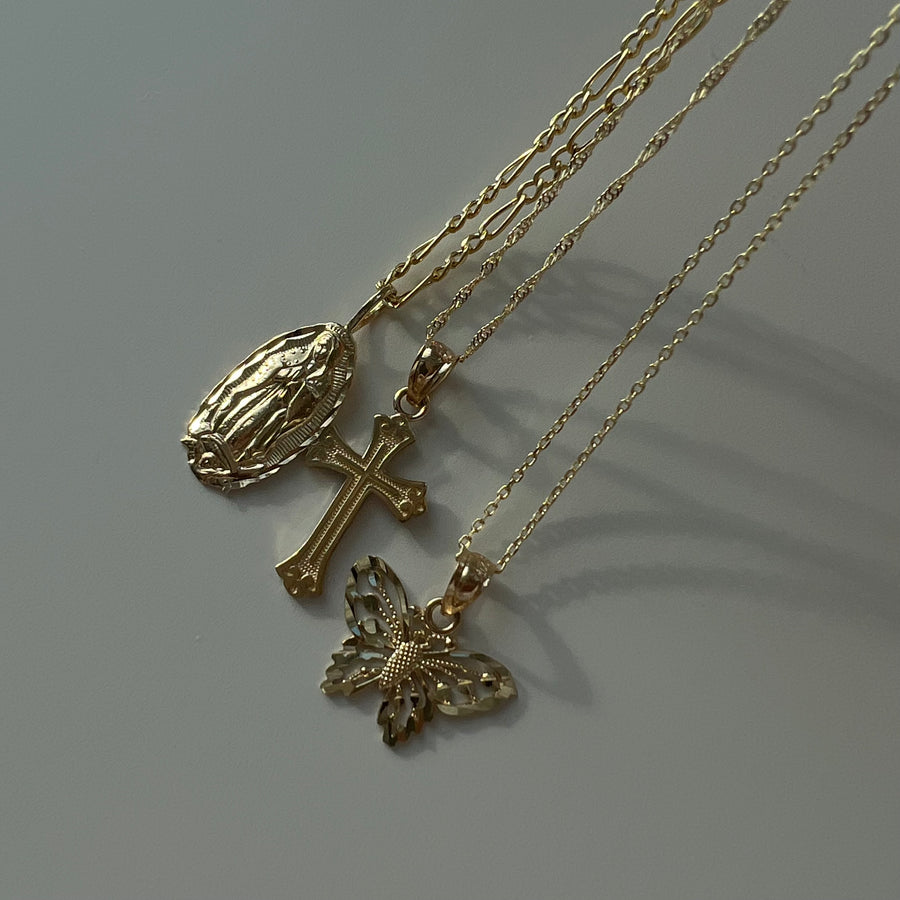 14k Solid Gold Virgin de Guadalupe Necklace