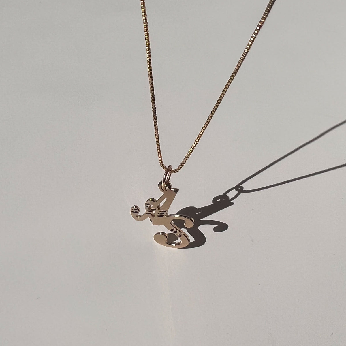14k Solid Gold Custom Double Initial Necklace