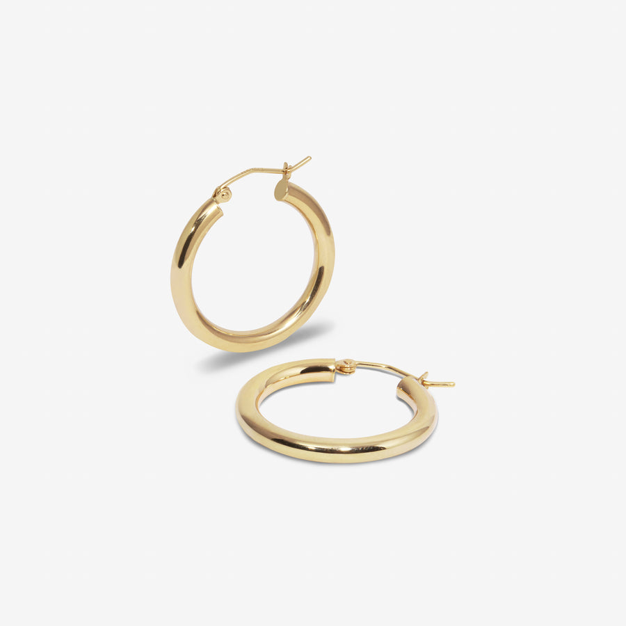 14k Solid Gold Everyday Hoops