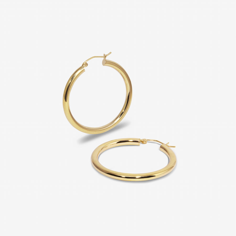14k Solid Gold Lissette Hoops
