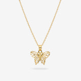 14k Solid Gold Mariposa Necklace