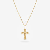 14k Solid Gold Crucifix Necklace