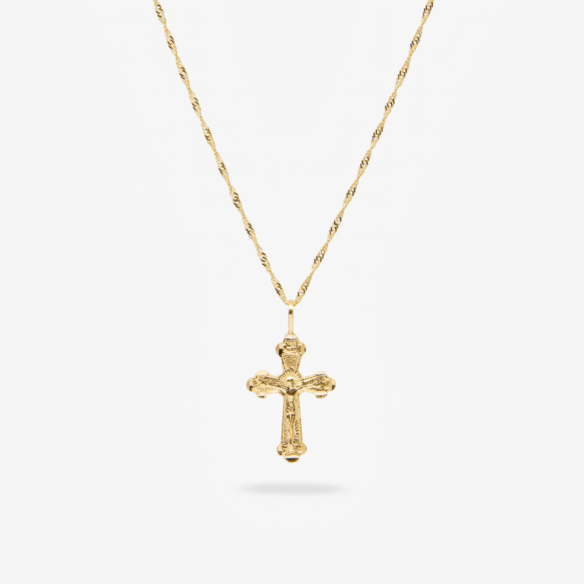 14k Solid Gold Crucifix Necklace