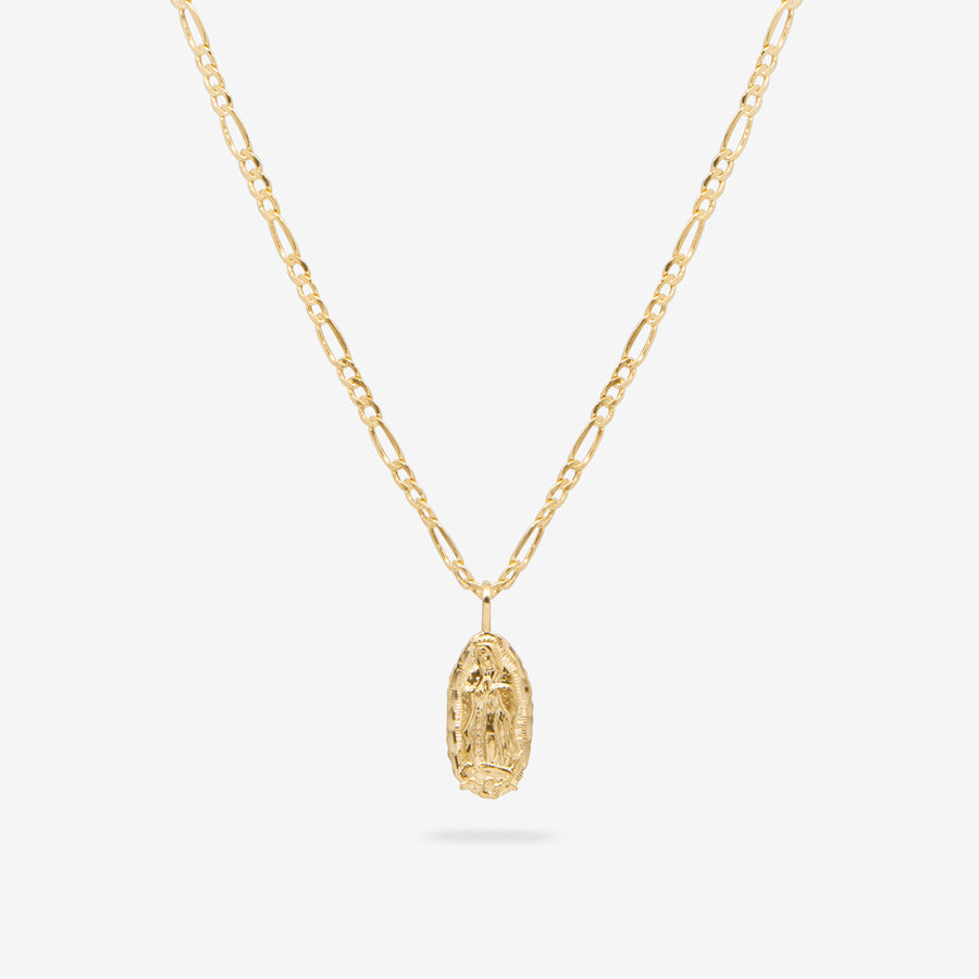 14k Solid Gold Virgin de Guadalupe Necklace